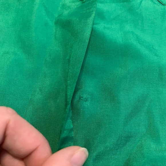 Simpsons Emerald Green Blouse Size 12 70s 80s Short Sleeve Button Down Shirt Top - Picture 7 of 7